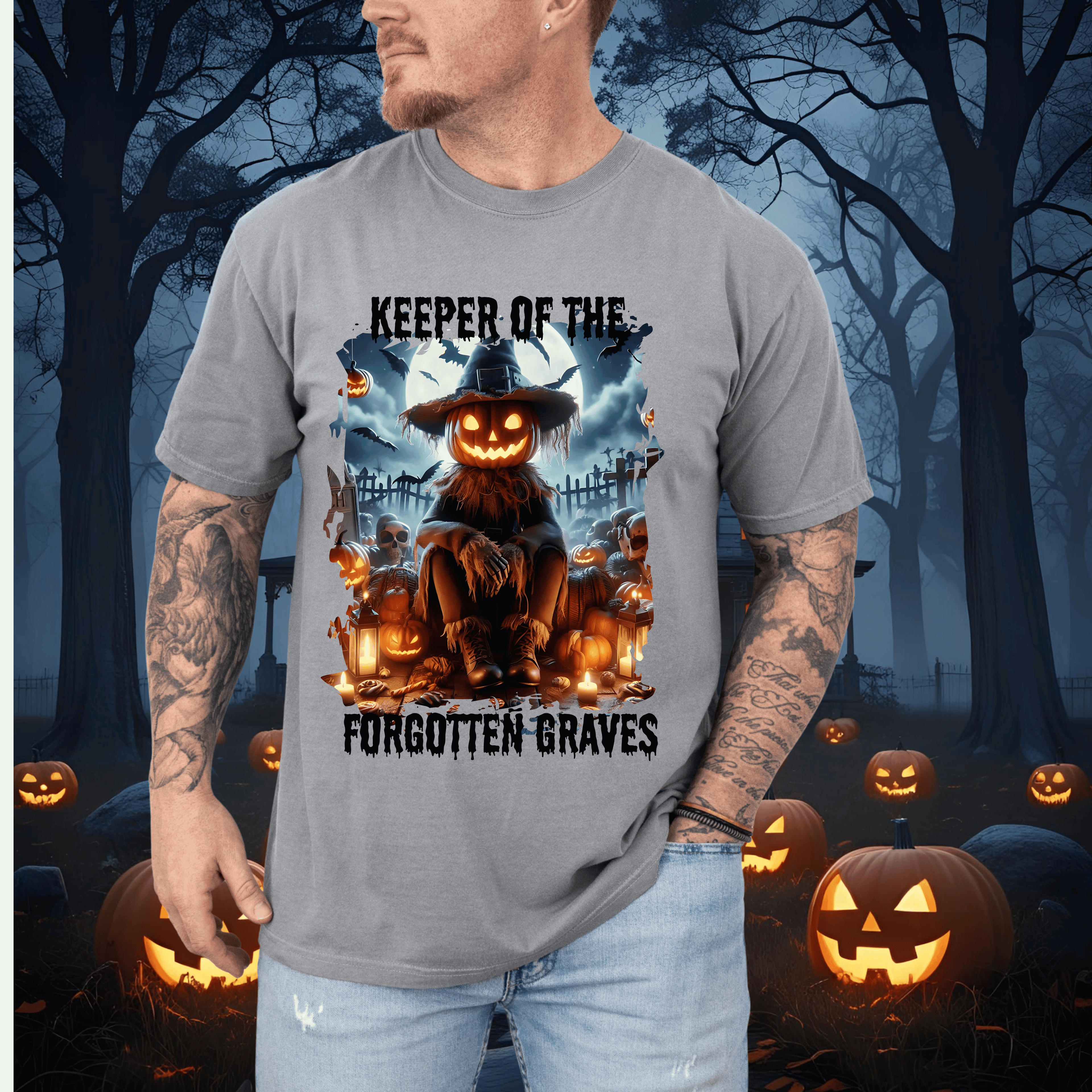 Keeper of the Forgotten Graves Halloween Scarecrow T-Shirt