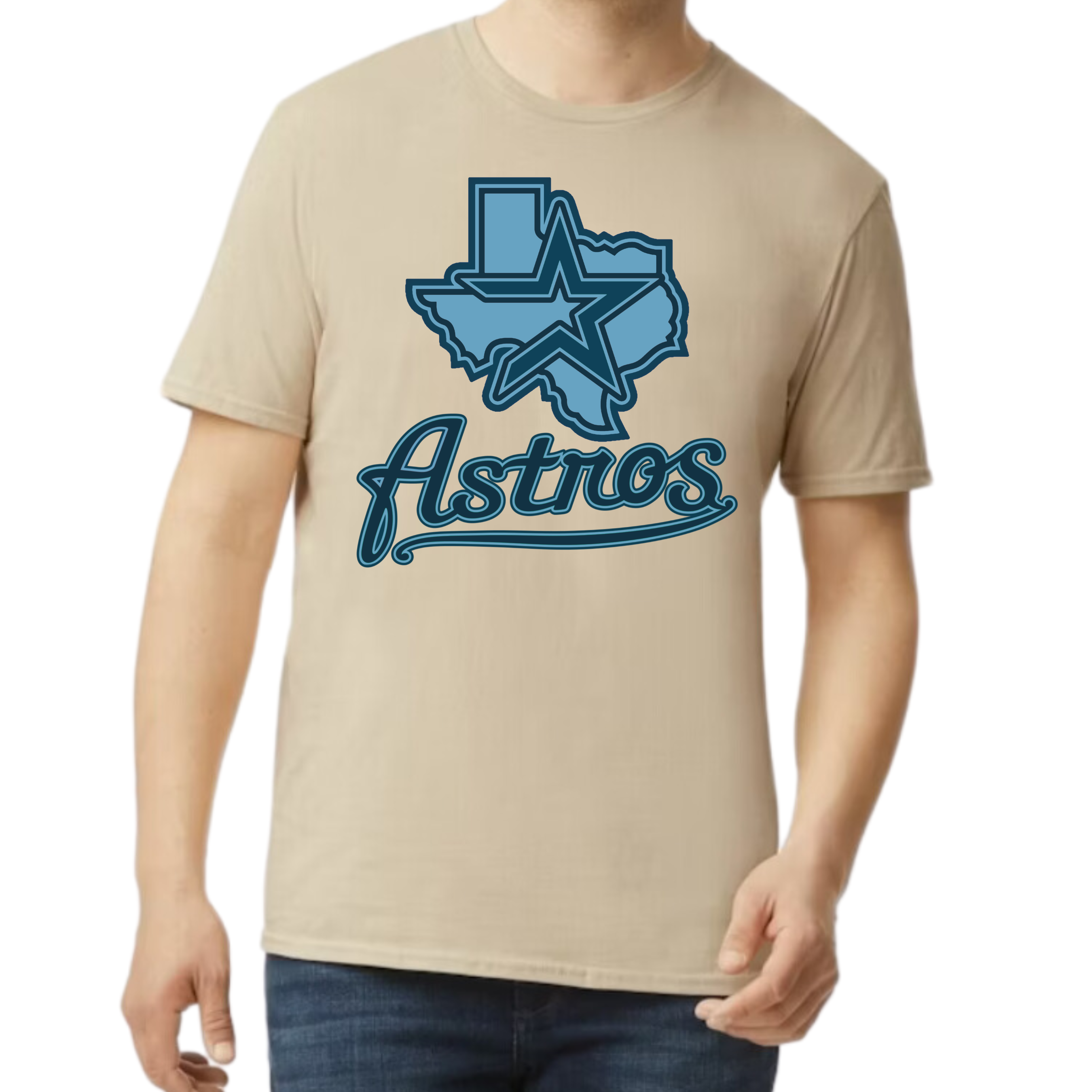 Blue Astros Shirt - Sand