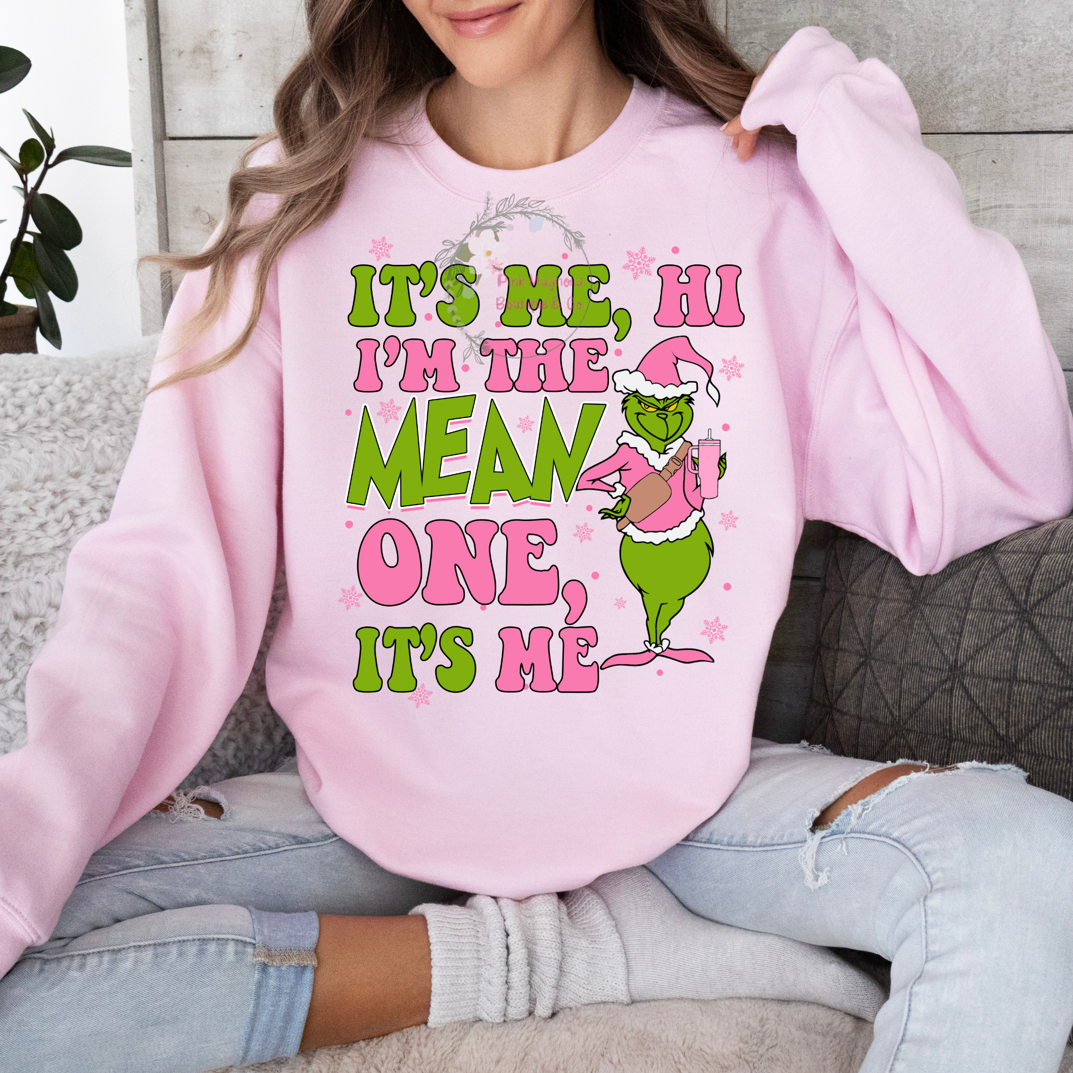 I'm the Mean One Crew - Light Pink