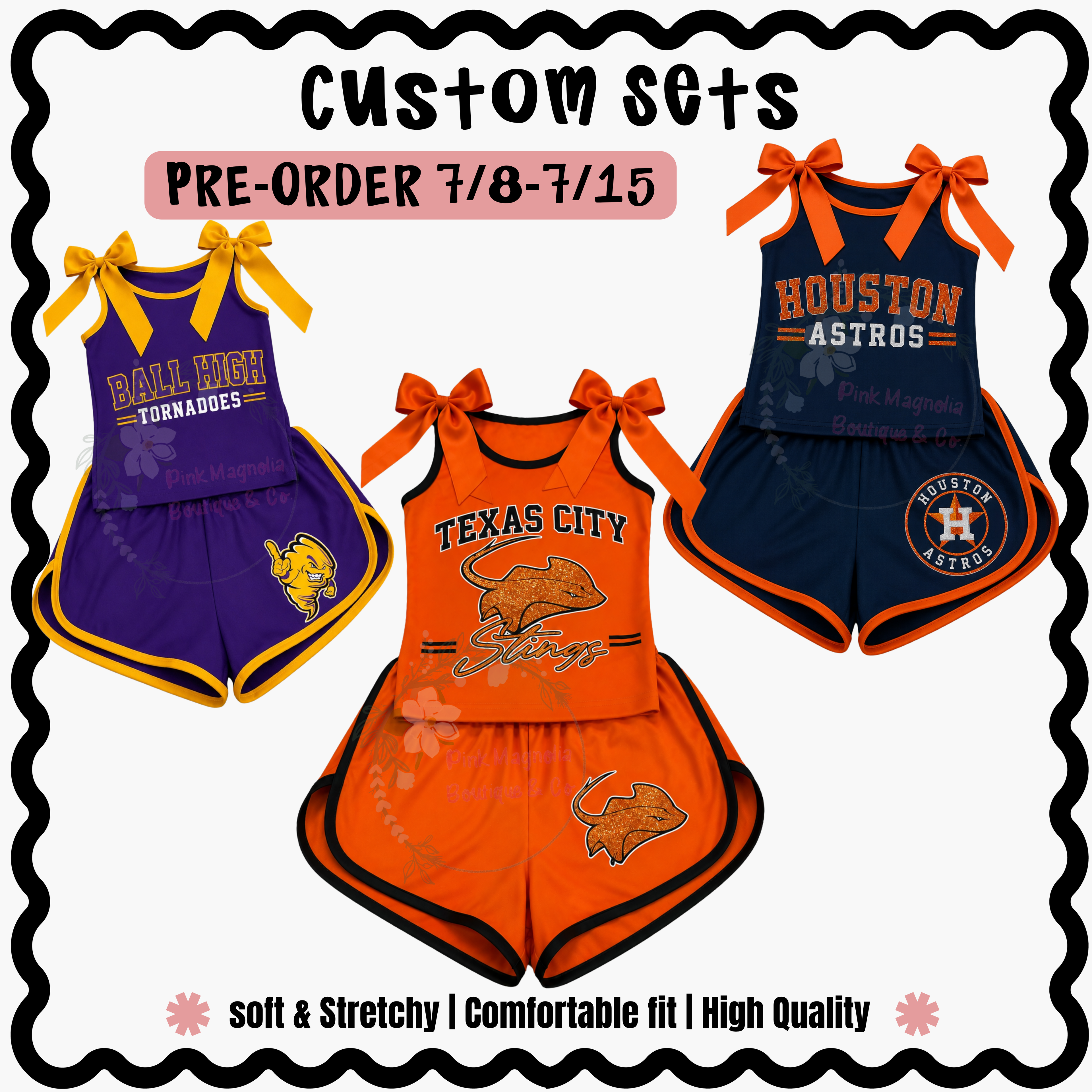 PRE-ORDER/ Astros Trendy Girls Game Day Set - Glitter