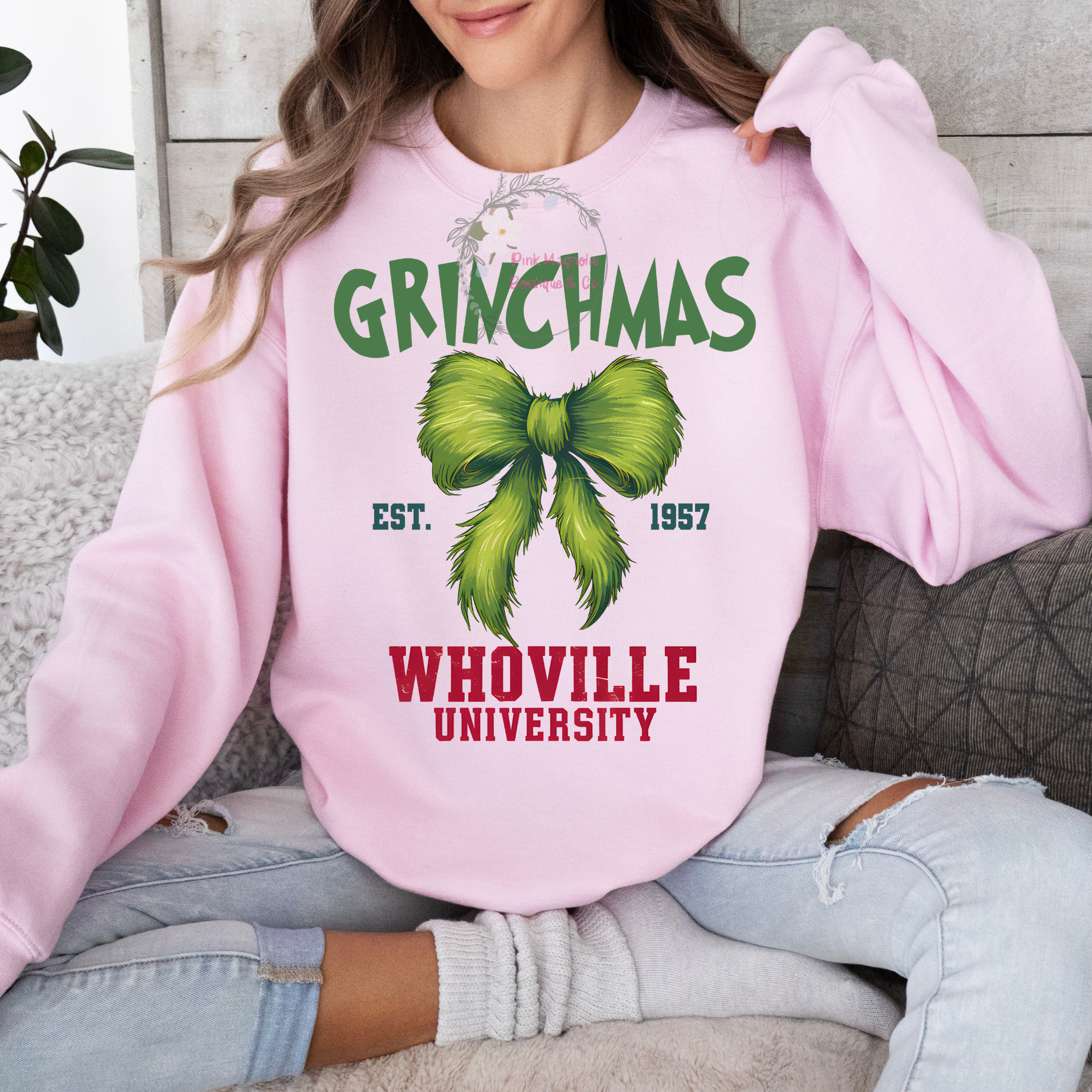 Whoville University Crew - Light Pink