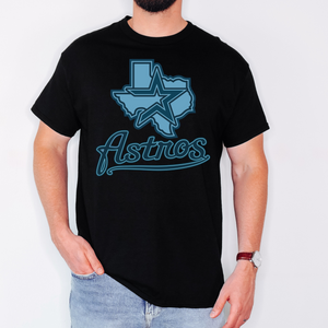 Blue Astros Shirt - Black