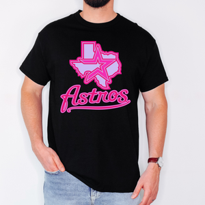 Neon Pink Astros Shirt - Black