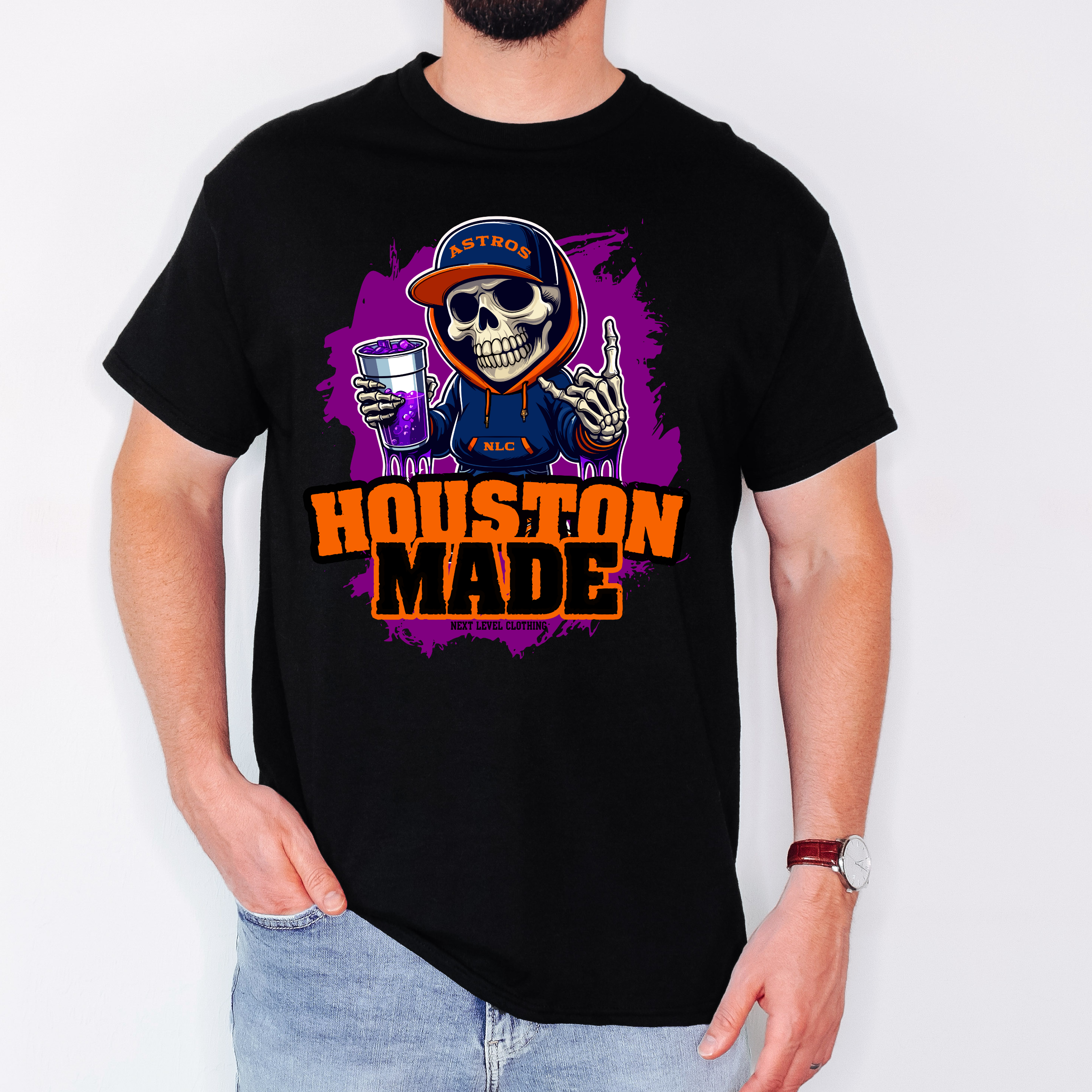 Skull Astros Shirt - Black