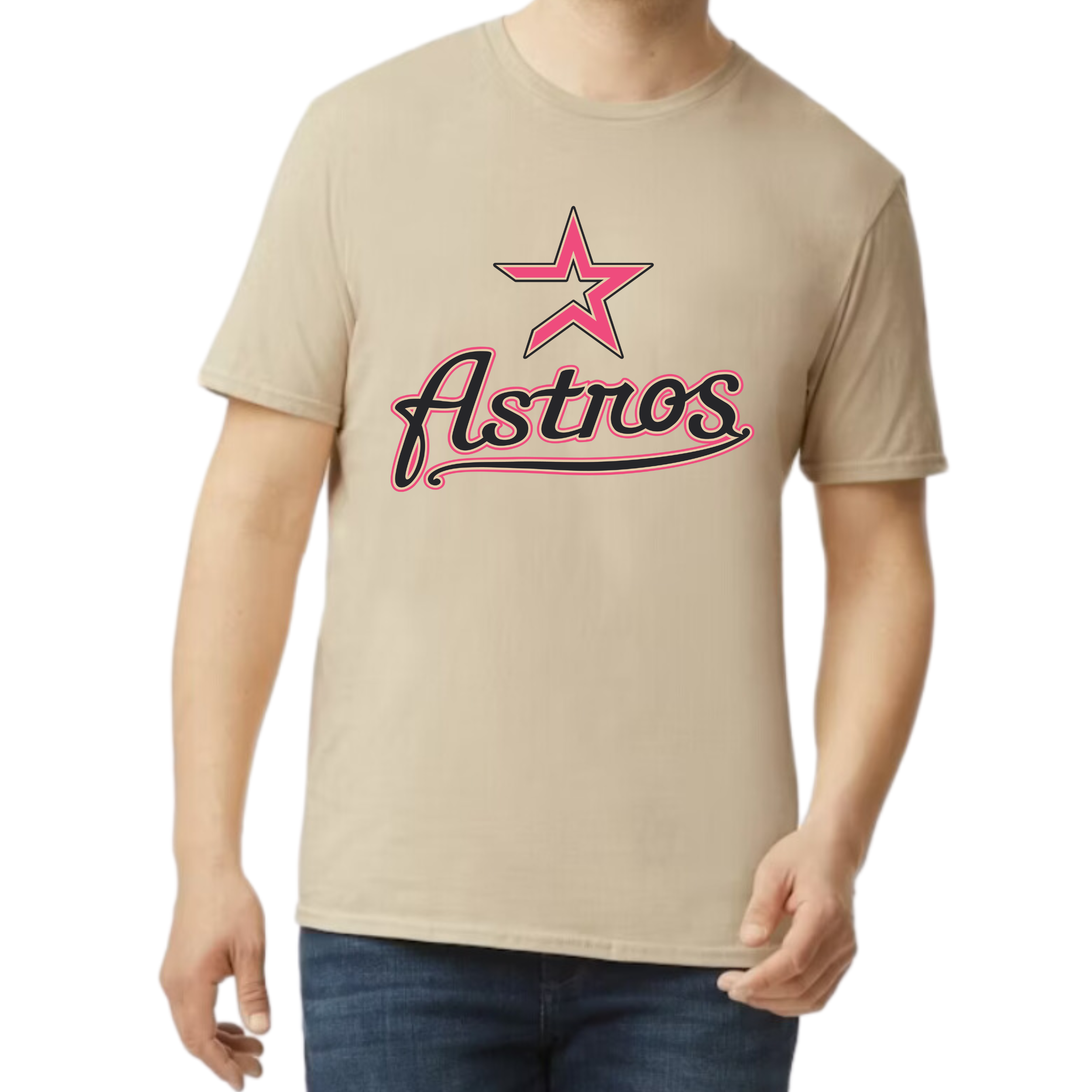 Pink Astros Shirt - Sand