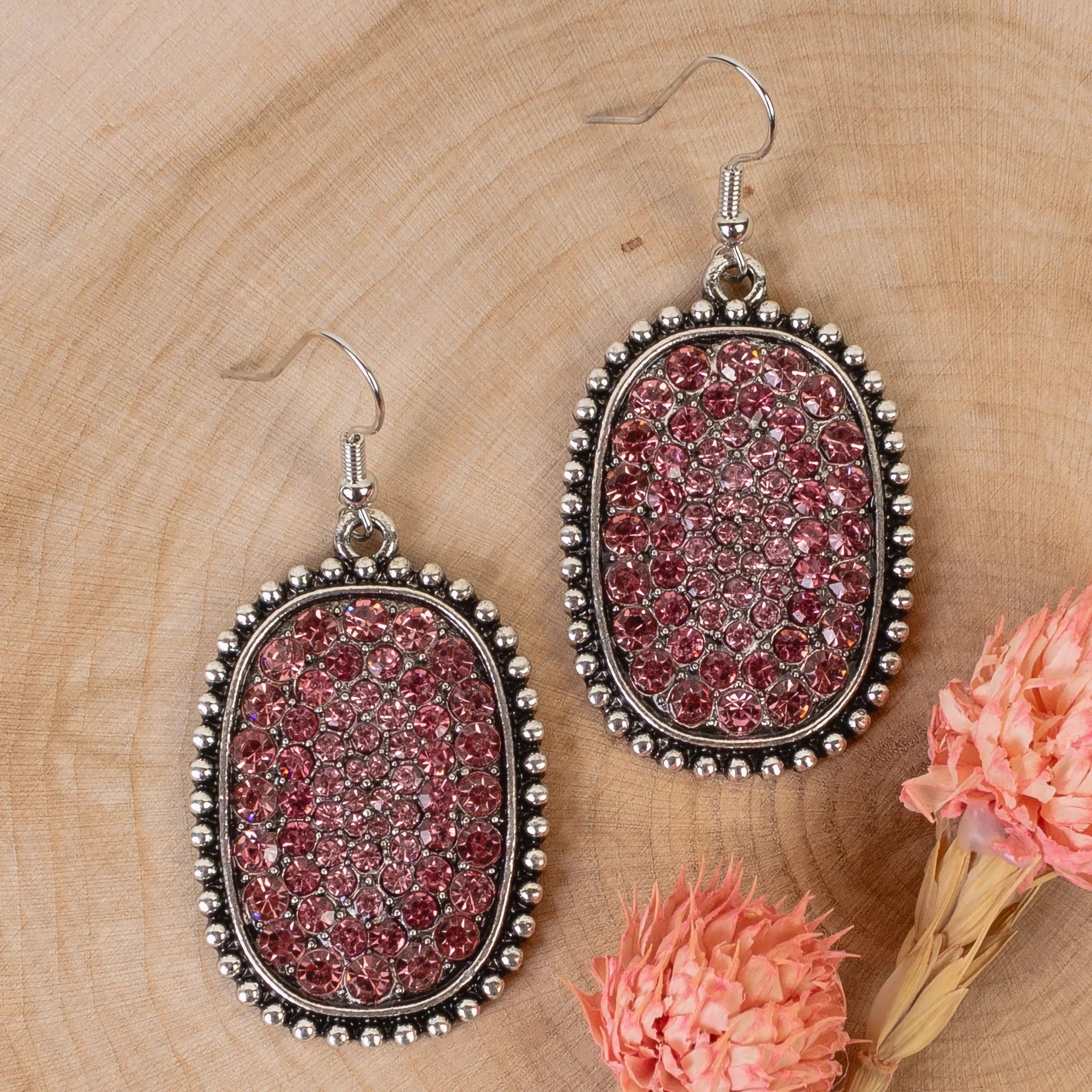 Crystal Drop Earring - Pink