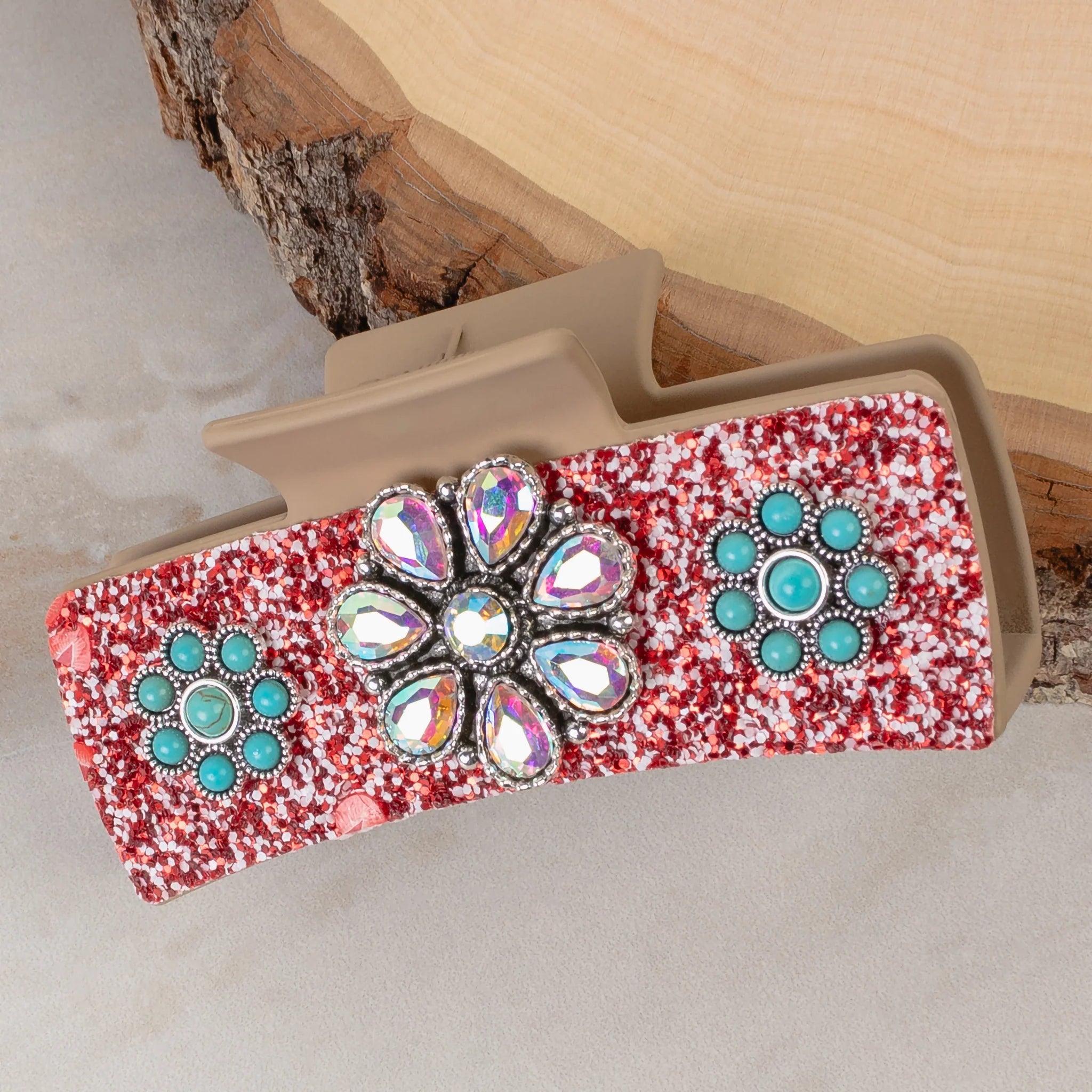Squash Bloom Claw Clip - Red