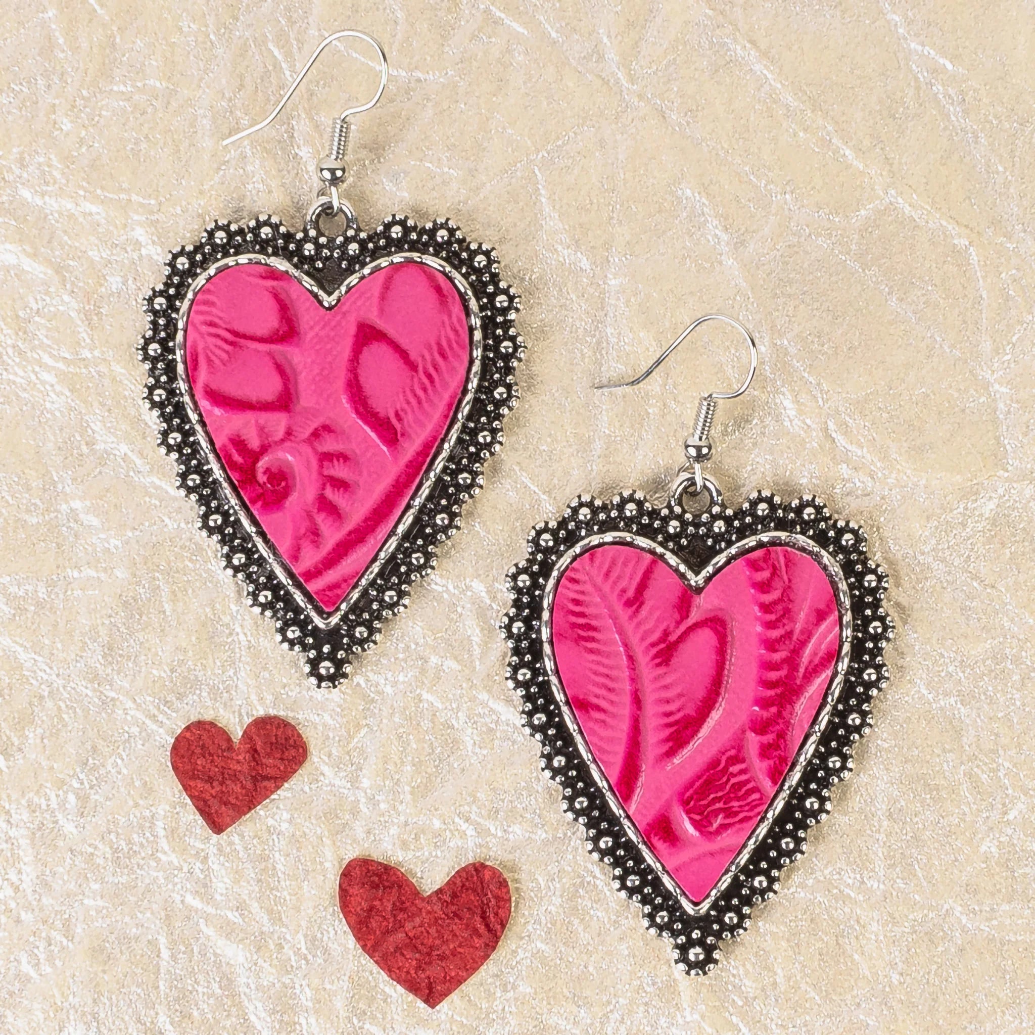 Western Heart Earring - Fuchsia