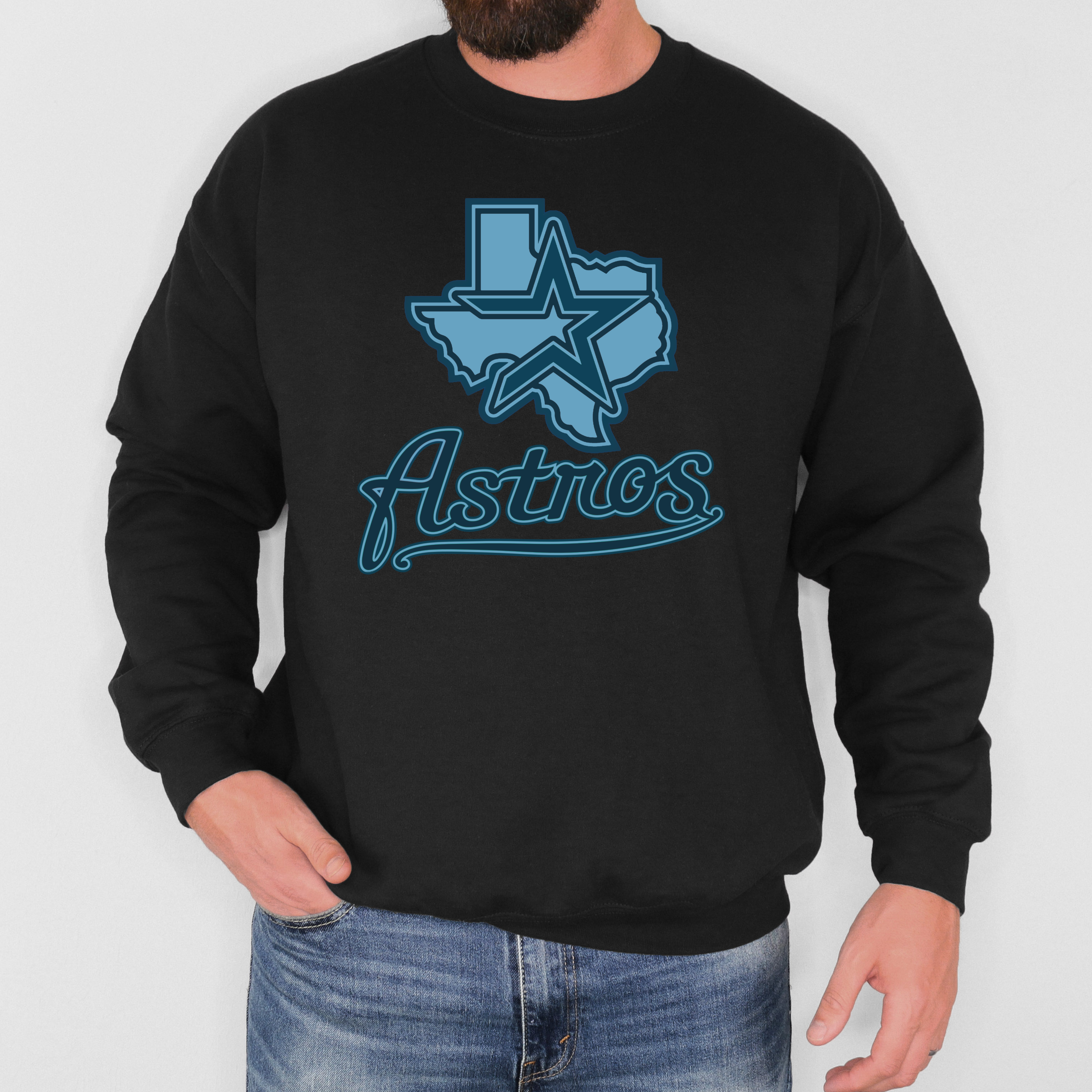 Blue Astros Crew - Black