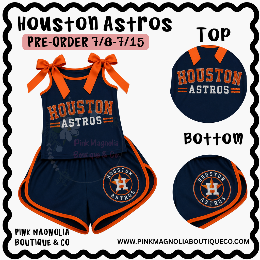 PRE-ORDER/ Astros Trendy Girls Game Day Set - Glitter